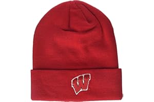 NCAA Zephyr Wisconsin Badgers Mens Cuff Knit Beanie, Adjustable, Team Color