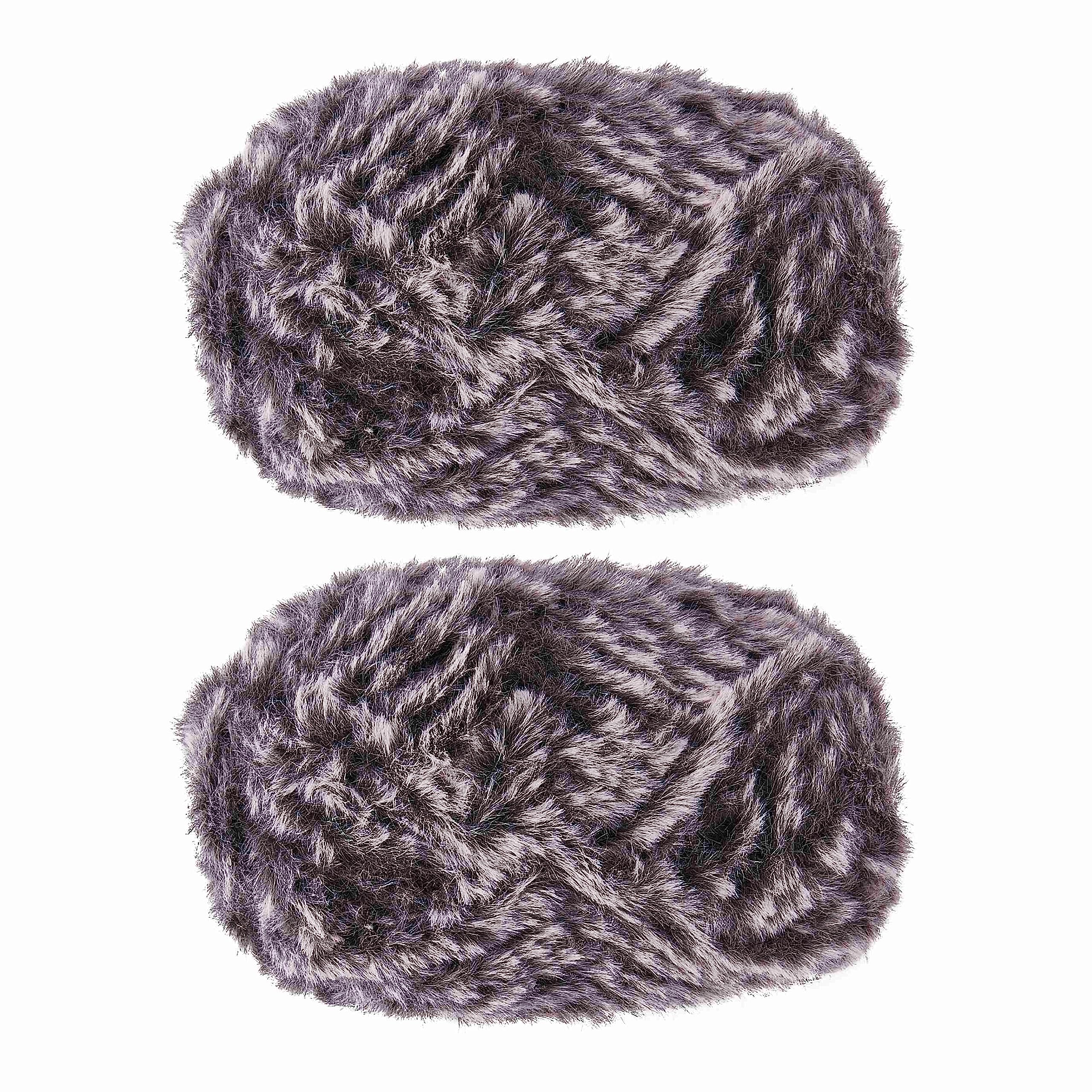 BEEFLYING 2 Roll Super Soft Fur Chunky Fluffy Faux Fur Eyelash Yarn for Crochet Knit Blanket Rug Clothes-2×30m(2×32.8yds,51g×2)-Camel