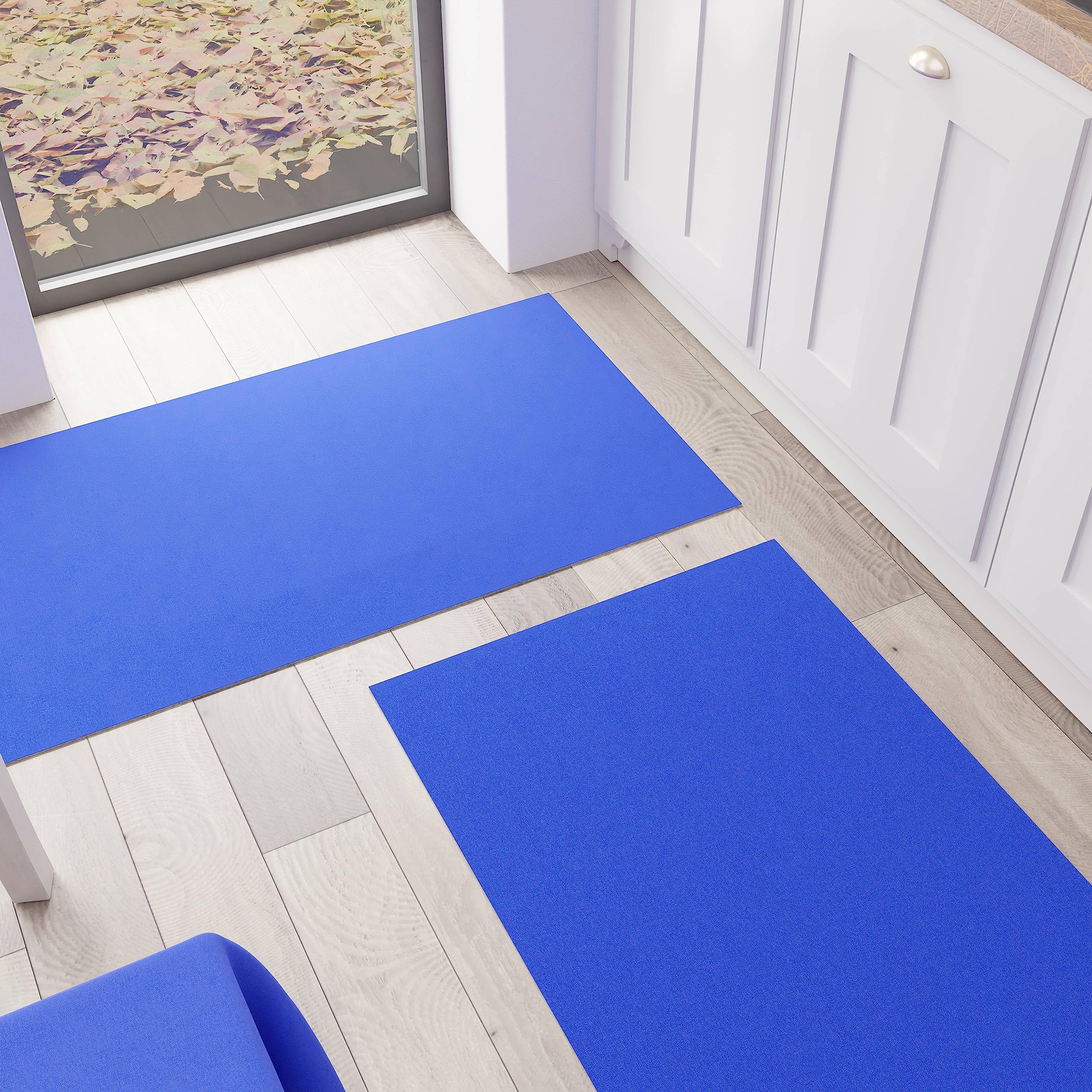 PETTI Artigiani Italiani - Kitchen Rug, Runner, Kitchen Rug, Washable, Non-Slip, Kitchen Rug, Runner, Solid Colour, 52 x 80 cm, Electric Blue, 100% Made in Italy