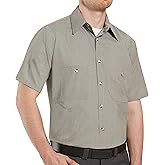 Red Kap Mens Performance Tech 7 Button ShirtWork Utility Button Down Shirt