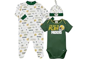 Gerber NFL Baby Boys' 3-Piece Bodysuit, Sleep 'n Play, & Cap Set