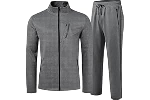 MoFiz Mens Tracksuit Jogging Sports Sweatsuit Comfortable Outfits Casual Athletic Pants Full zip Jacket 2 Piece