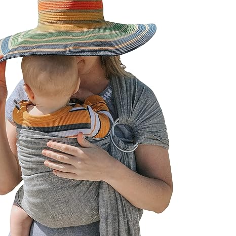 wearing newborn in ring sling