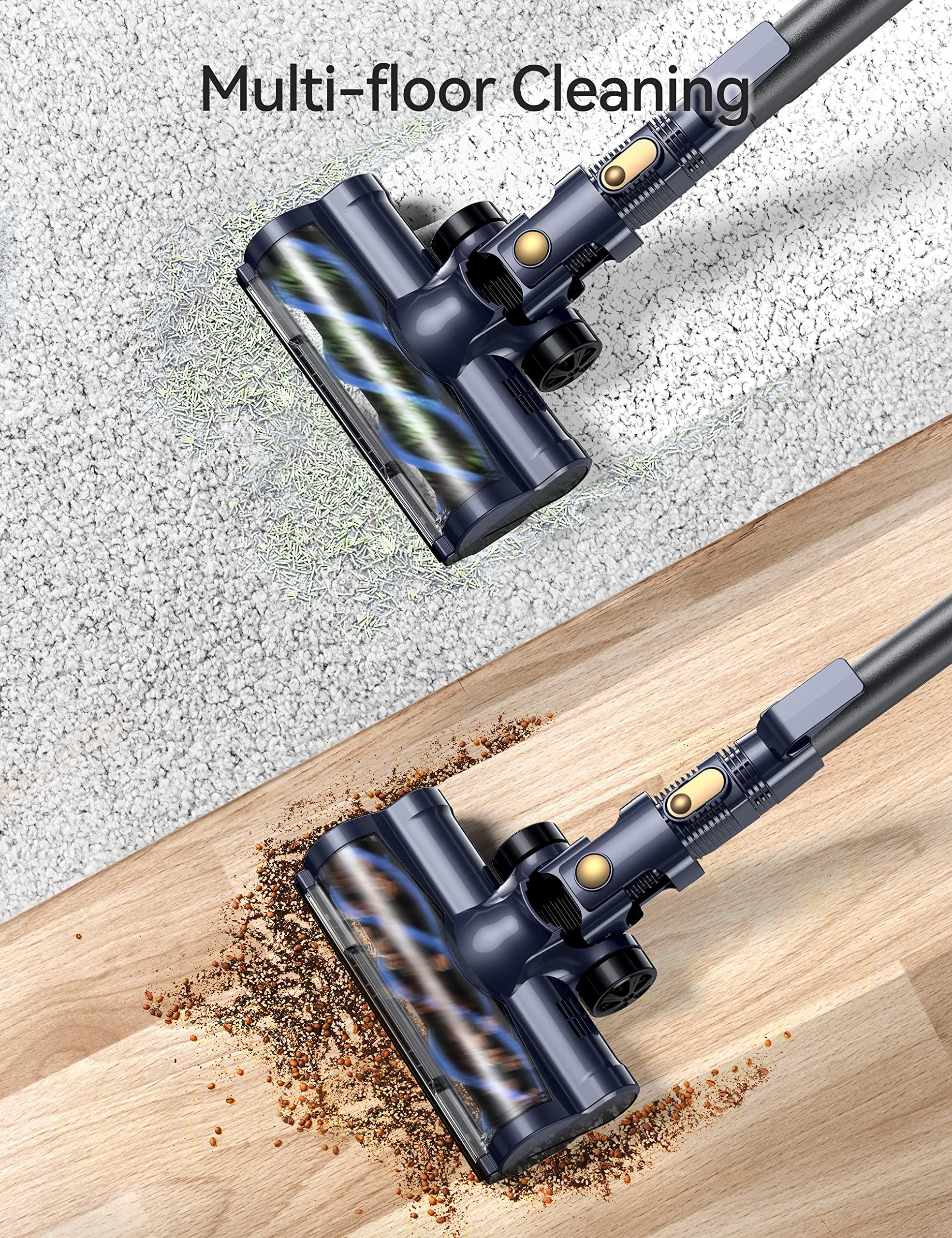 Voweek Cordless Vacuum Cleaner, Lightweight Stick Vacuum Cleaner with Powerful Suction, Detachable Battery, 1.3L Dust Cup, 4 in 1 Handheld Vacuum for Home Hard Floor Carpet Pet Hair