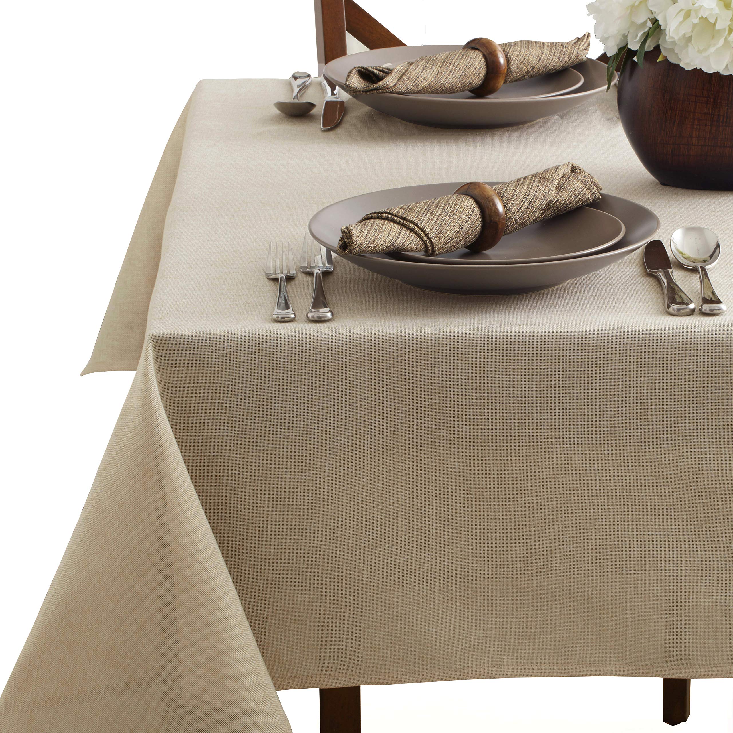 Benson Mills Tweed Tablecloth, 52X70, Taupe