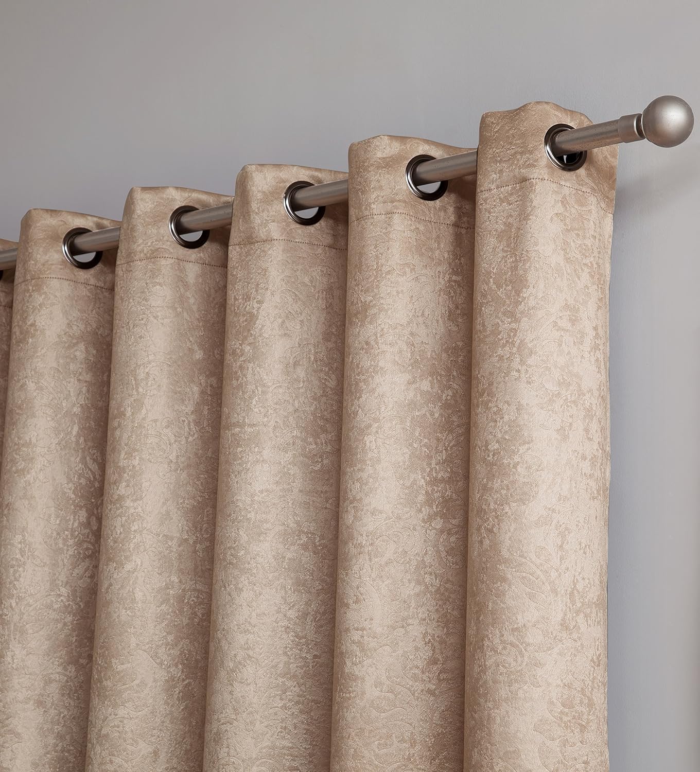 AsaTex Loretta - 1 Embossed Patio Extra Wide Curtain Panel with 16 Grommets - Thermal Weaved Blackout - Noise Reduction Fabric - Ideal for Sliding and Patio Doors (Patio 102 W x 84, Charcoal)