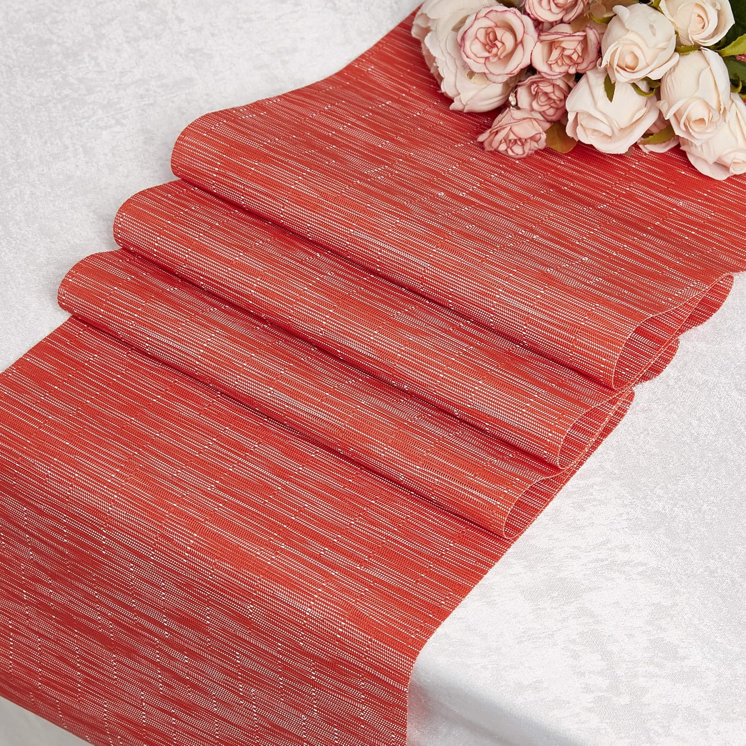 DOLOPL PVC Table Runner Orange Table Runners 12"×72" Easy