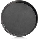 New Star Foodservice 24913 Non-Slip Tray, Plastic, Rubber Lined, Round, 11-inch, Black