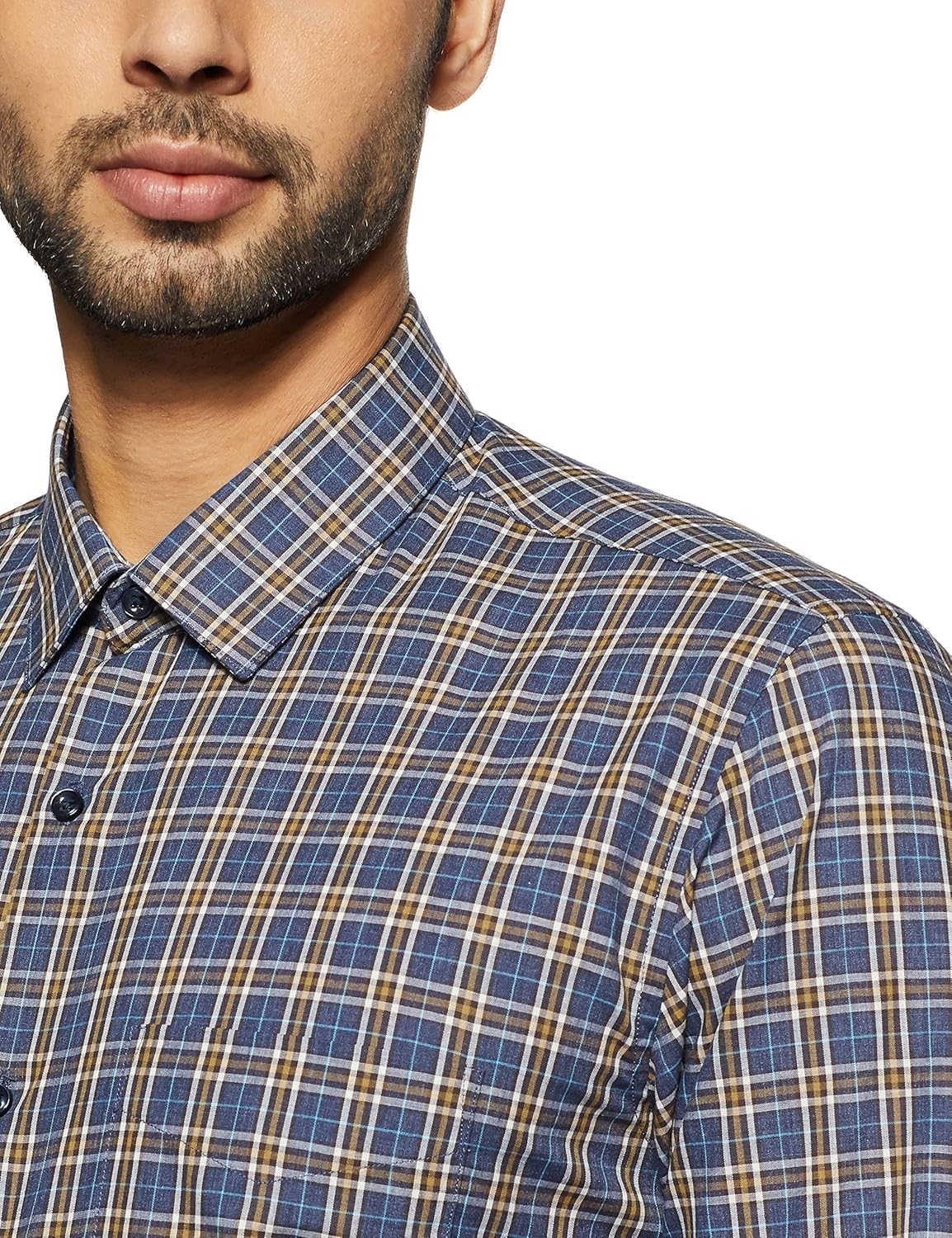 peter england men's solid regular fit formal shirt