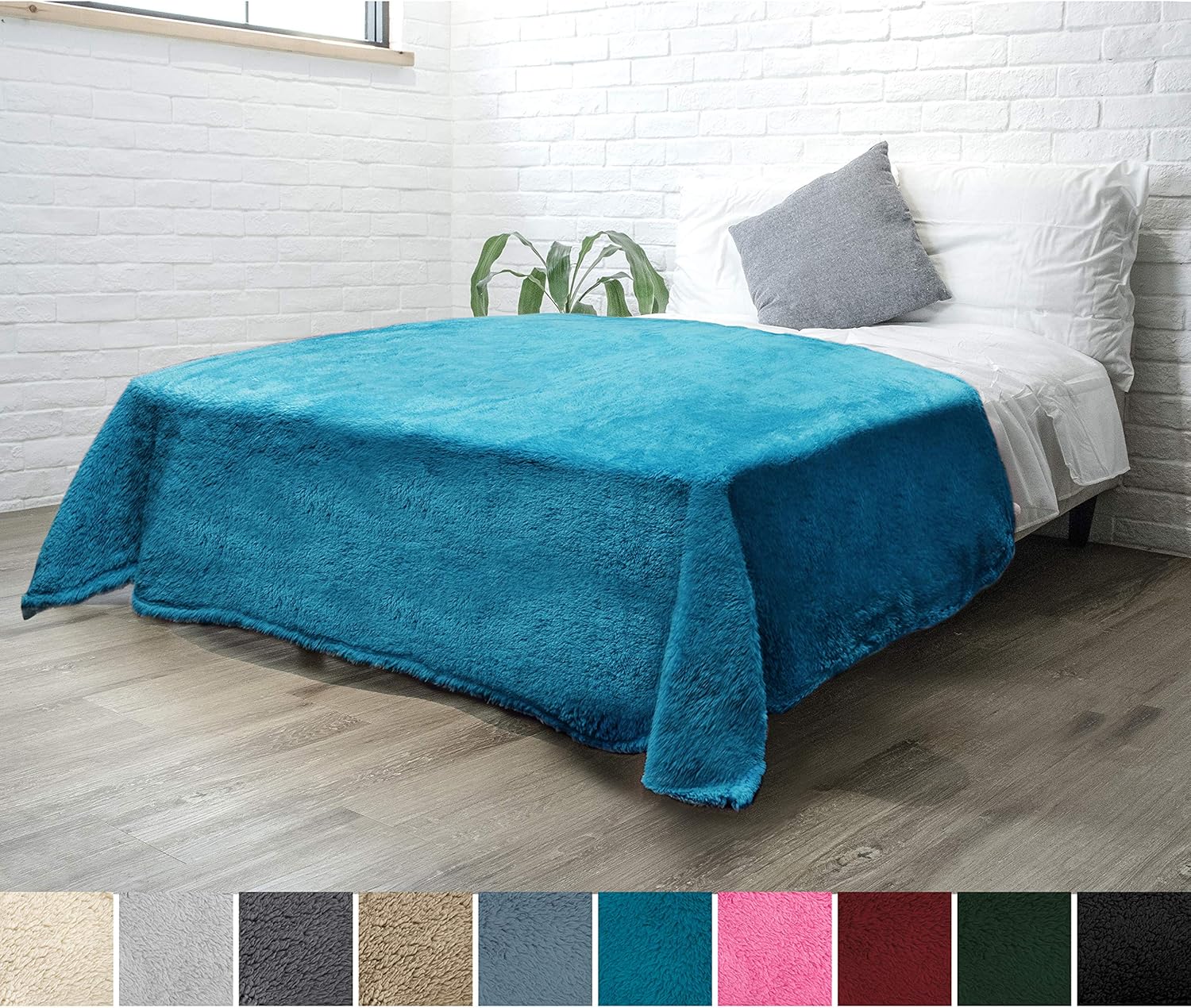 PAVILIA Plush Sherpa Throw Blanket for Couch Sofa | Fluffy Microfiber Fleece Throw | Soft, Fuzzy, Cozy, Shaggy, Lightweight | Solid Lavender Blanket | 50 x 60 Inches: Home & Kitchen