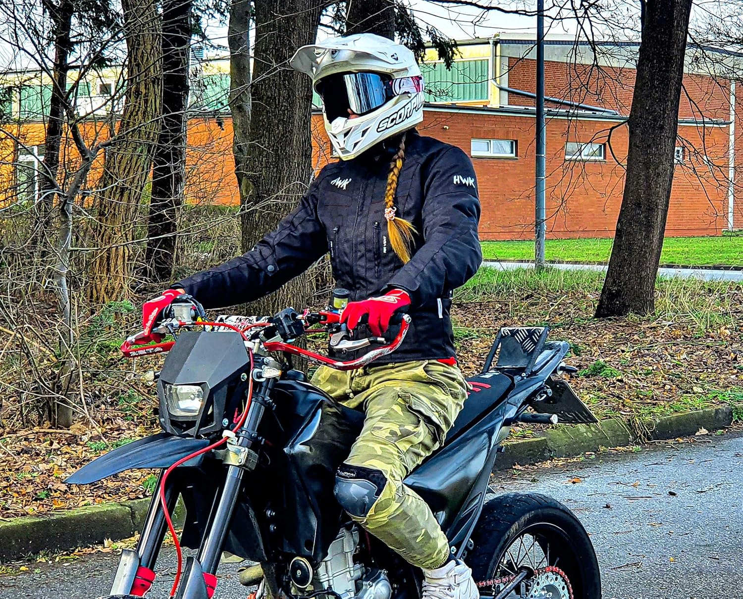 Women's Motorcycle Jacket For Women Stunt Adventure Waterproof Rain Jackets CE Armored Stella (All-Black, L): Automotive