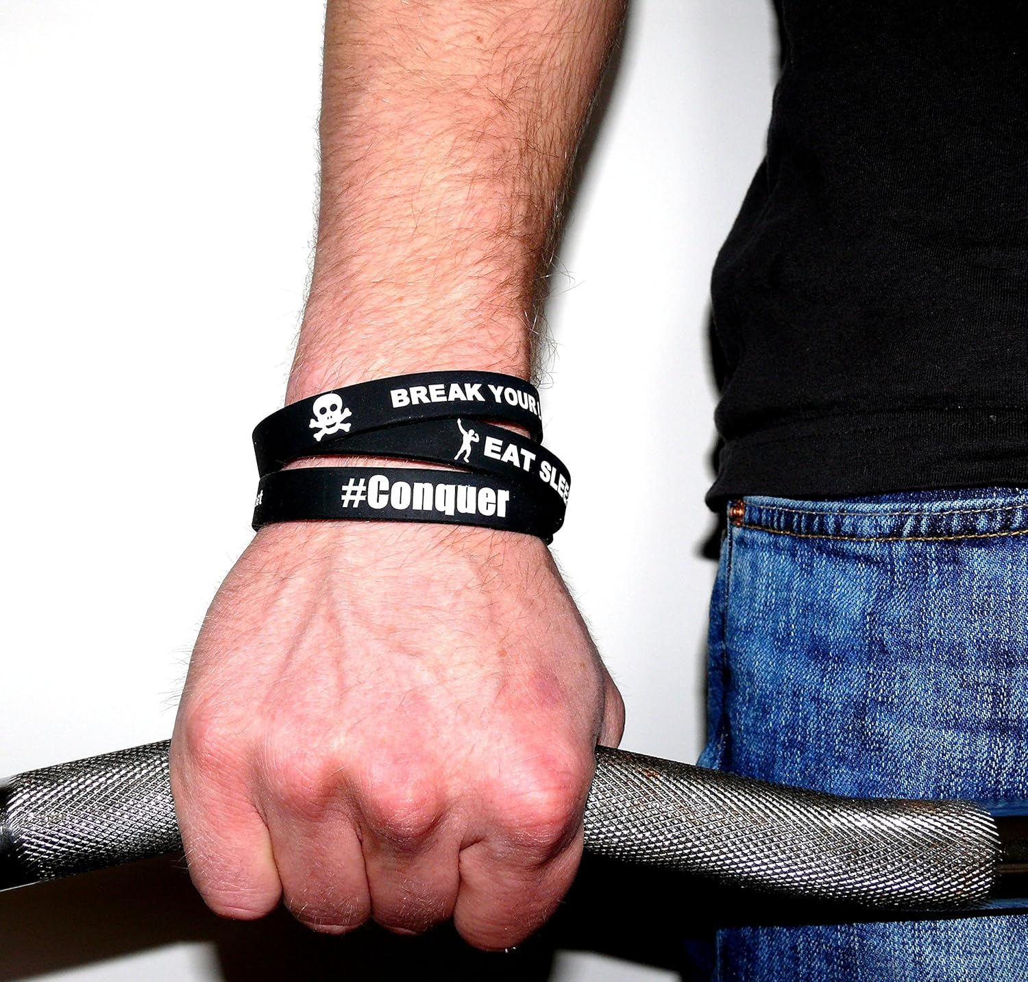 Fitness & Bodybuilding Sportwristband Eat Sleep Train Rpt Black