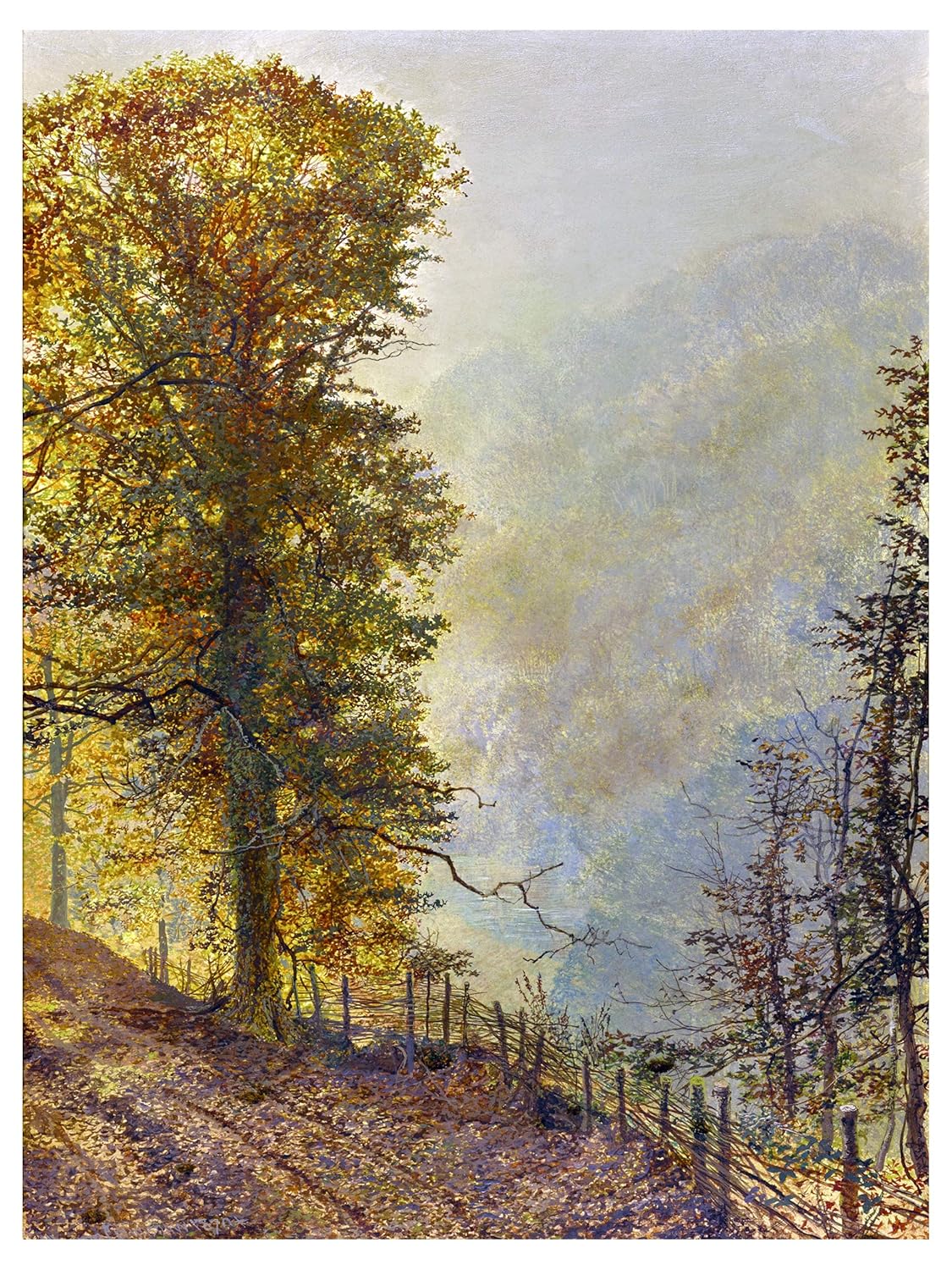 Riverside Road J. Grimshaw Autumn Tile Mural Kitchen Backsplash Marble Ceramic