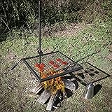 Titan Outdoors Adjustable Campfire Swivel Grill HD Wire Cooking Grate Spike Pole