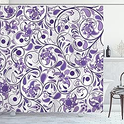 Ambesonne Vintage Shower Curtain, Oriental Scroll