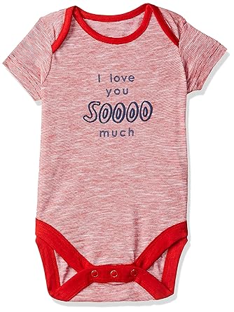 Baby Boys Regular fit Bodysuit (SB290-1_Red_0-3 M)