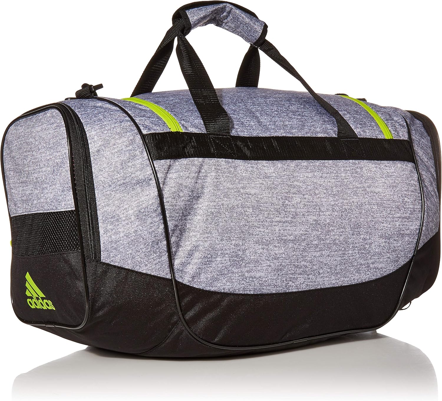 adidas Unisex Defender III Medium Duffel Bag, Jersey Grey/Black/Semi Solar Slime, Medium: Clothing