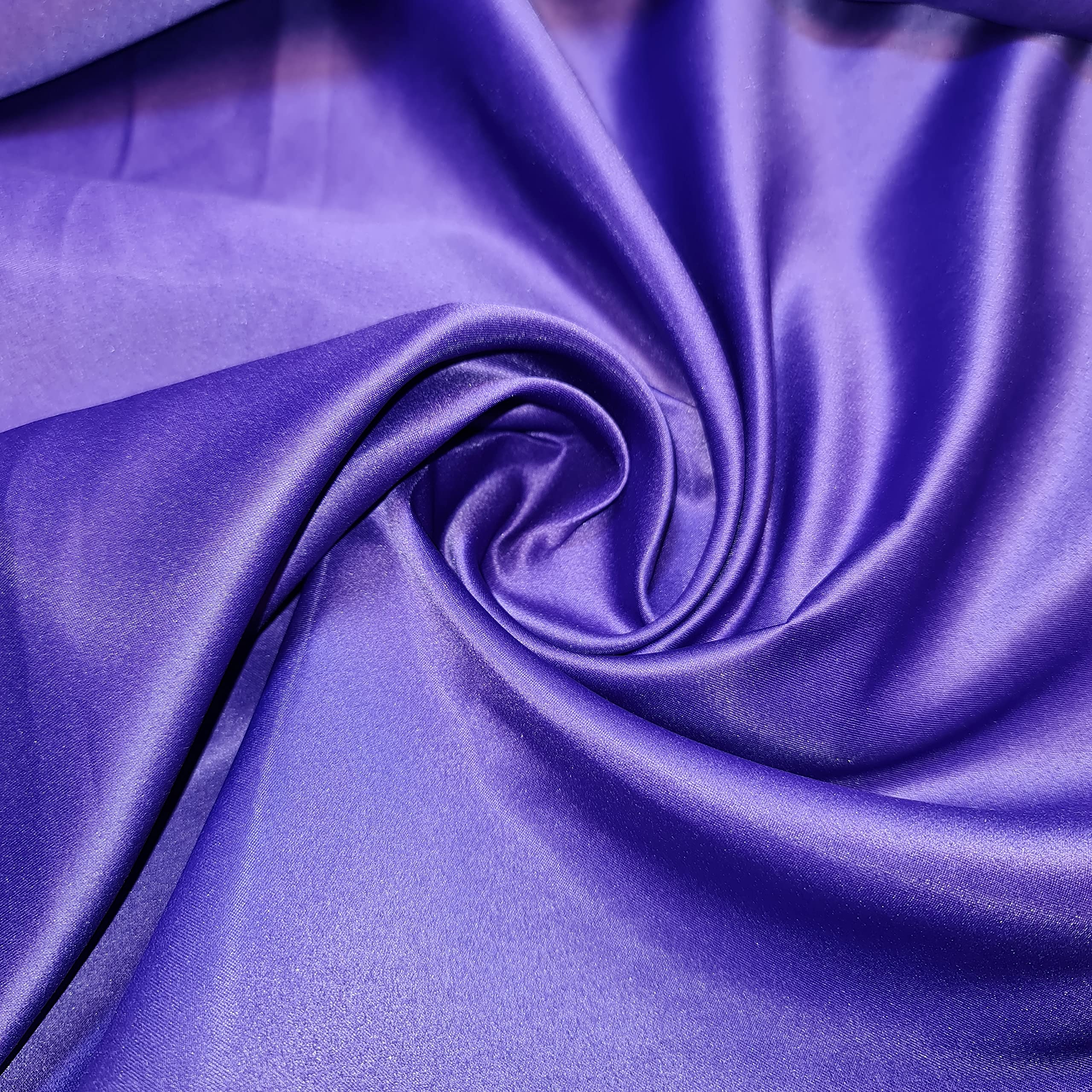 Premium Dull Duchess Bridal Satin Fabric Bridal Dress Prom Material Crepe Back (Purple, 1 Meter)