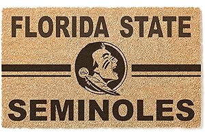KH Sports Fan Florida State Seminoles Team Logo Coir Doormat, 18x30 Inches, Seminoles Outdoor Rug; Display Your Team Spirit with This Unique Florida State Seminoles Doormat
