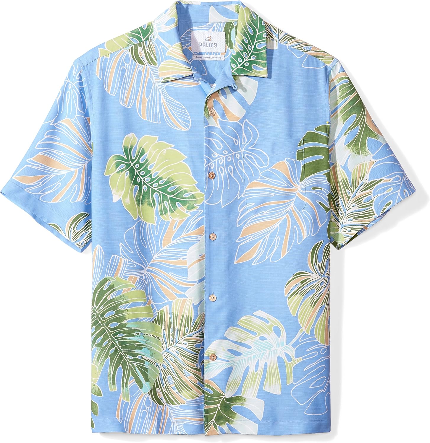 28 Palms Men's Relaxed-fit 100% Silk Tropical Hawaiian Shirt