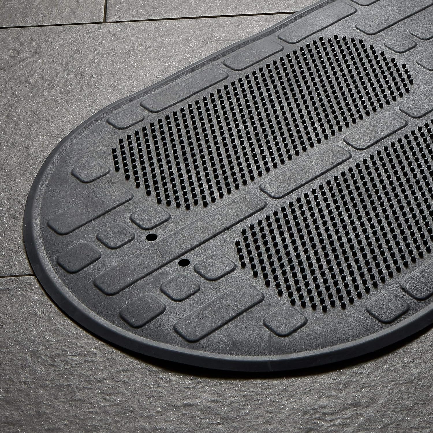 Medline Momentum Stand Steady Bath and Shower Mat with Exfoliating Foot Scrubber, Non Slip Bath Mat for Tub, Microban Antimicrobial Protection, Gray, (Model: MDSMOMMATG): Industrial & Scientific