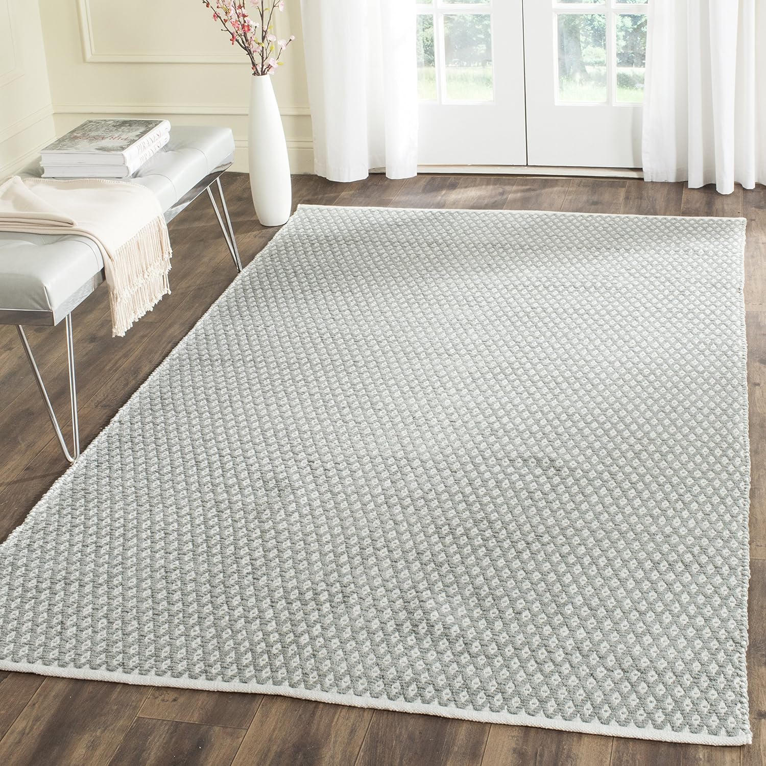 Safavieh Boston Collection BOS685E Handmade Grey Cotton Area Rug (3' x 5')