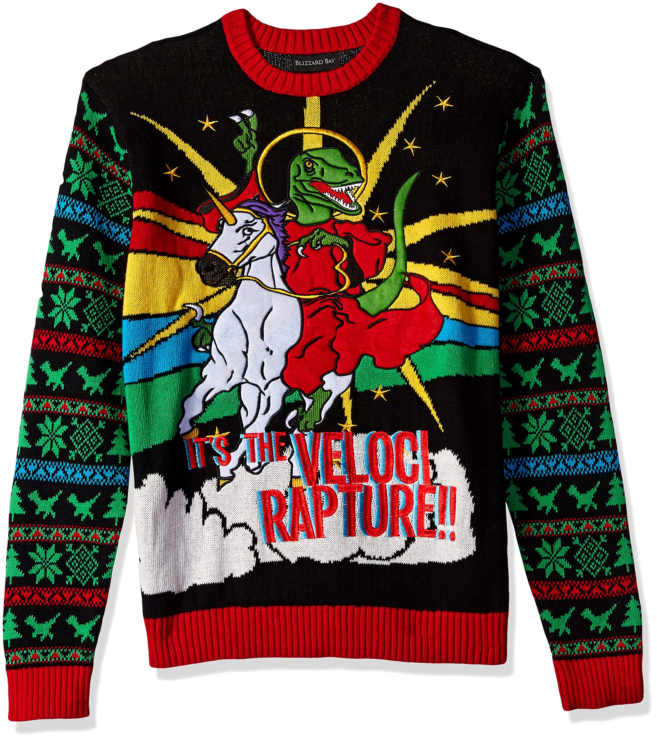 Blizzard Bay Men's Ugly Christmas Sweater Dinosaur