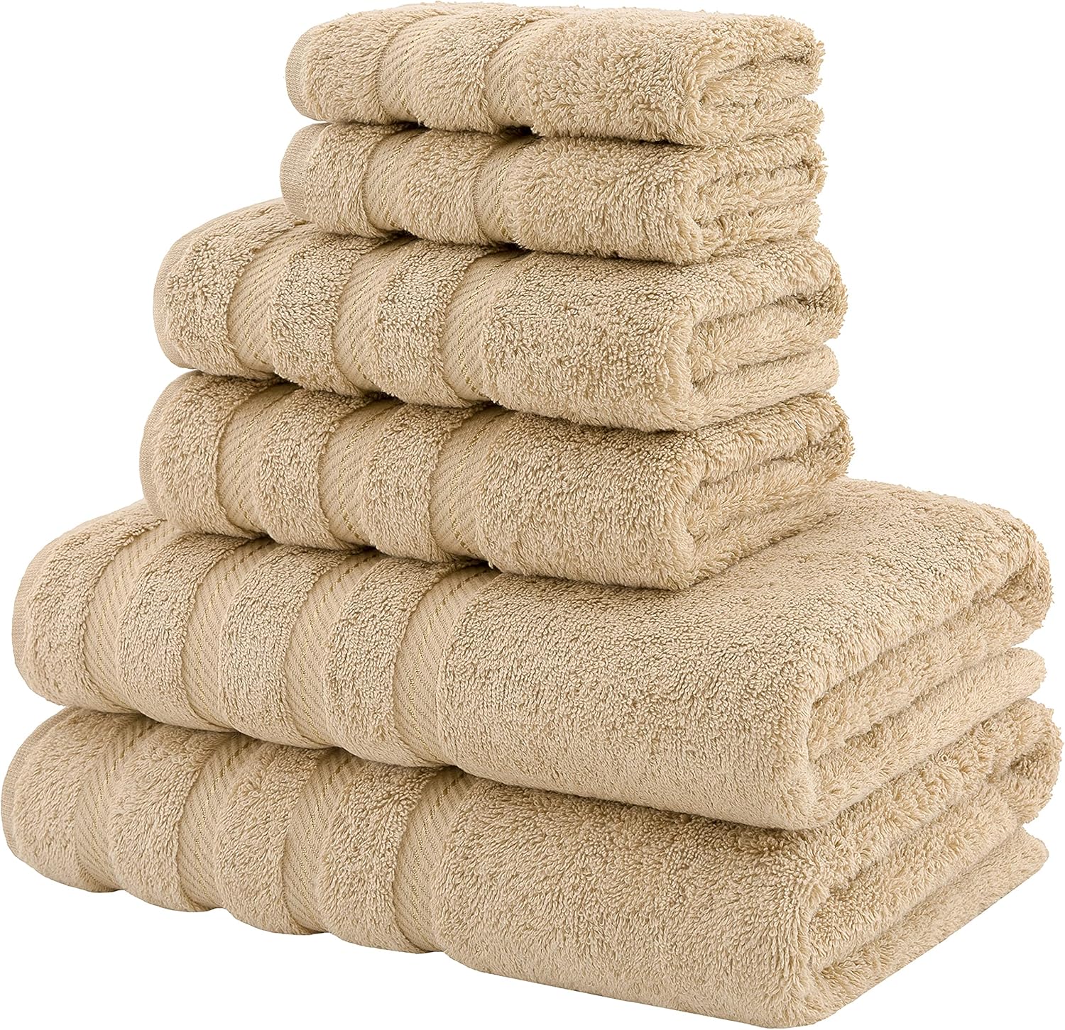 American Soft Linen Towel Set, 2 Bath Towels 2 Hand Towels 2 Washcloths Super Soft and Absorbent 100% Turkish Cotton Towels for Bathroom and Kitchen Shower Towel [Worth $72.95] Sand Taupe: Kitchen & Dining