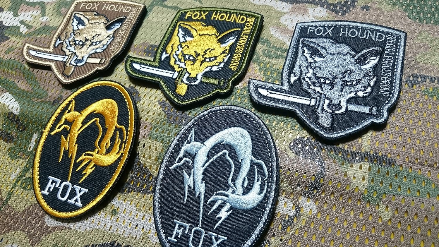 Amazon 5点セット メタル ギア ソリッド フォックス Fox Hound Mgs スネーク パッチ 刺繍 ワッペン ベルクロ パッチ サバゲ サバイバル ミリタリー ワッペン アップリケ 通販