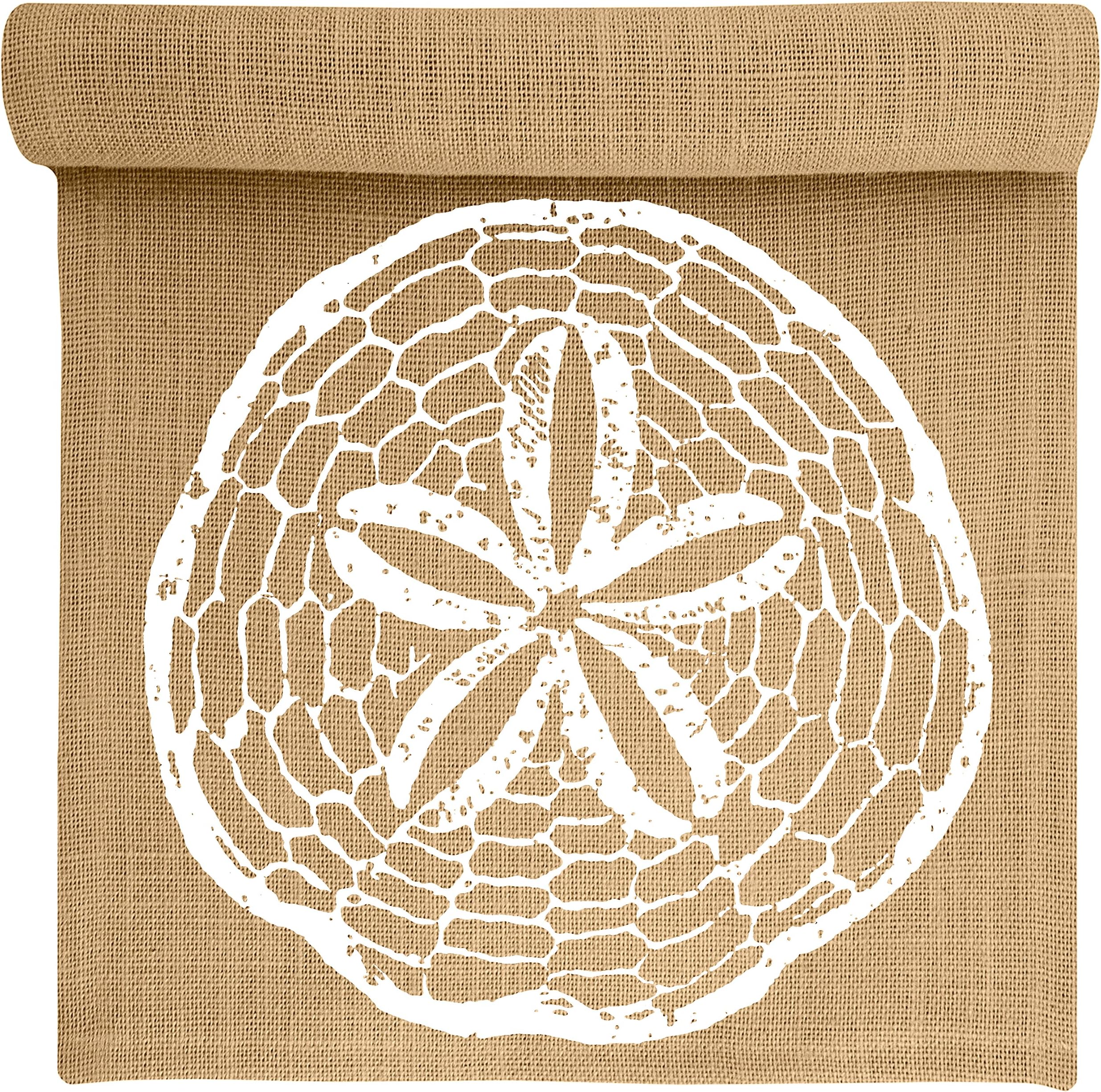 Sand Dollar Burlap Table Runner by TheWatsonShop, 72" Coastal Beach House Runner
