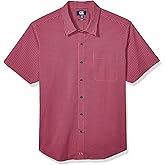 Cutter & Buck Men's Short Sleeve Anchor Gingham Button Up Shirt
