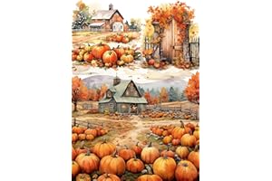 EUROPEAN EXCELLENCY Rice Paper for Decoupage A4 American Holidays, Thanksgiving, Halloween, 4th of July (Pumpkin Land - 2 Sheets)