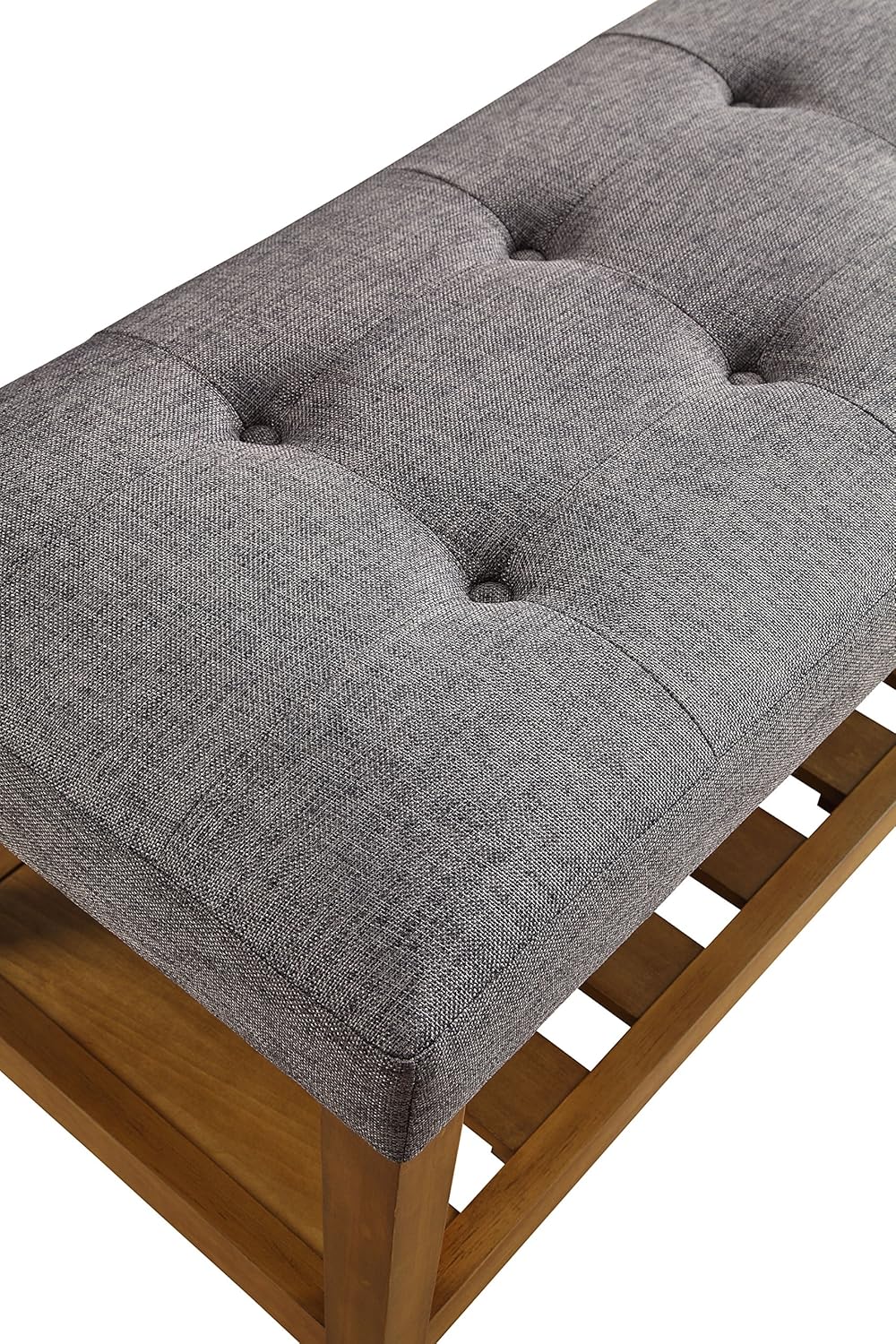 cushion for shoe bench on Amazon Com Comfortscape Storage Bench For Entryway With Padded Cushion Seat Gray Oak Furniture Decor