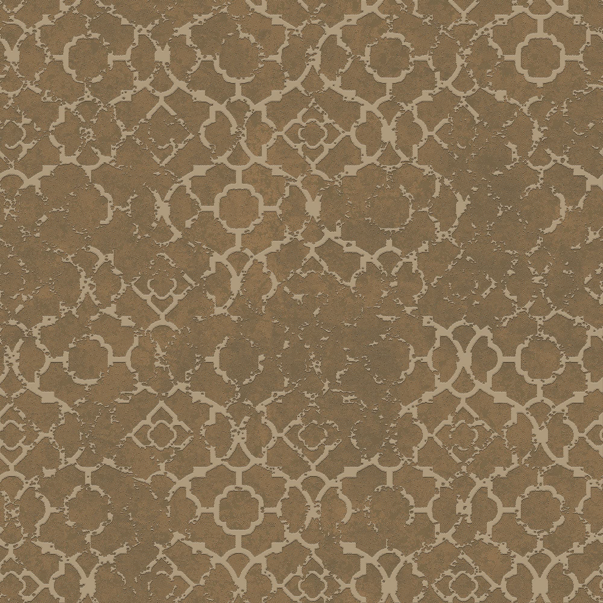 Galerie DWP0246-07 Emporium Aged Quatrefoil Wallpaper, Gold, 10m x 53cm