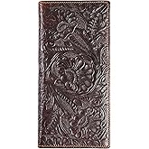 Womens Ladies Genuine Leather Wallet Long Embossing Bifold Wallet Clutch Purse (Coffee)
