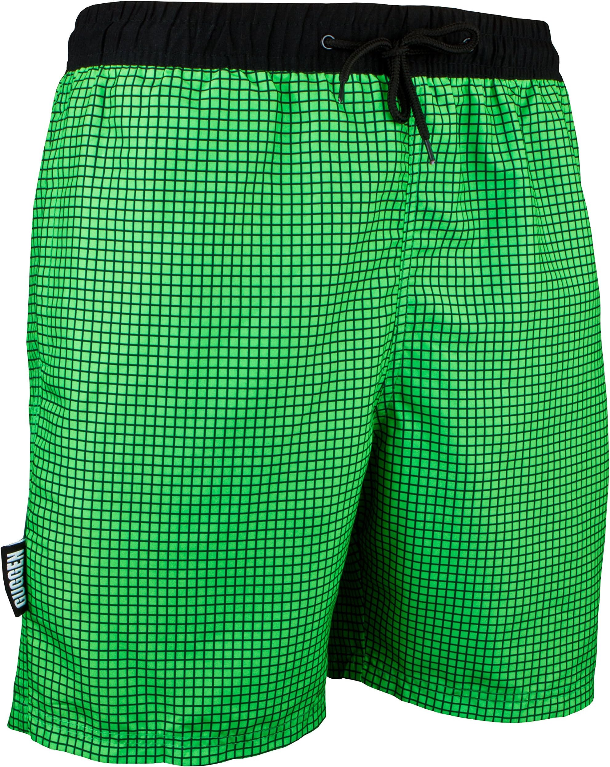 GUGGEN Men's Swimming Trunks Out of High-Tec Material Swim Shorts Bathing Drawers Bathers Slip Checked Blue Purple