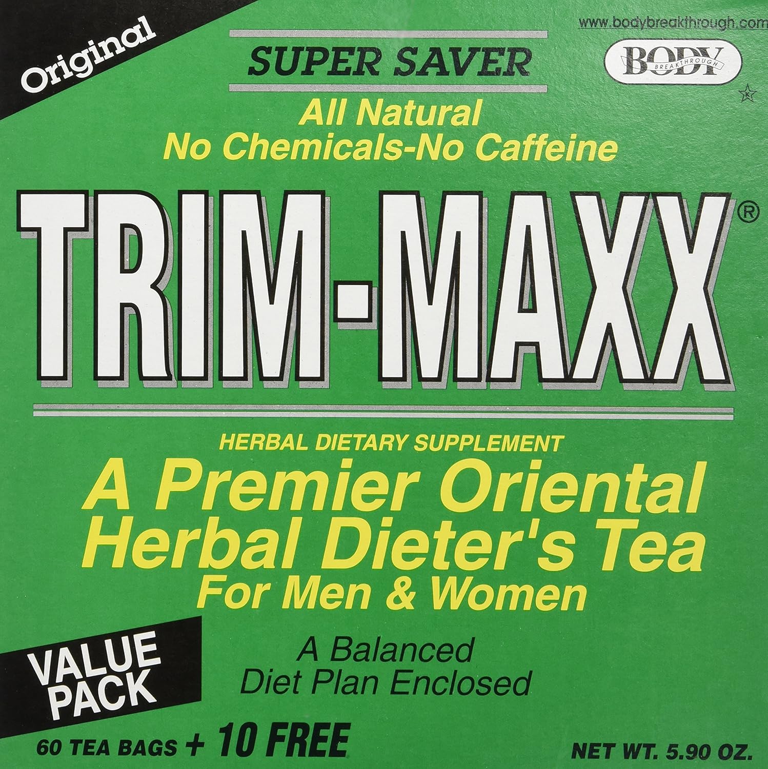 Body Breakthrough Trim Maxx Herbal Dieter'S Tea 70 Tea Bags Amazon