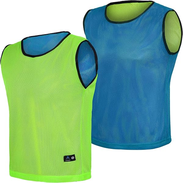 FORZA Reversible Training Bibs – Pack Of 5, Lightweight Polyester Mesh, Fluorescent Colors For Football, Rugby, Netball & School Sports
