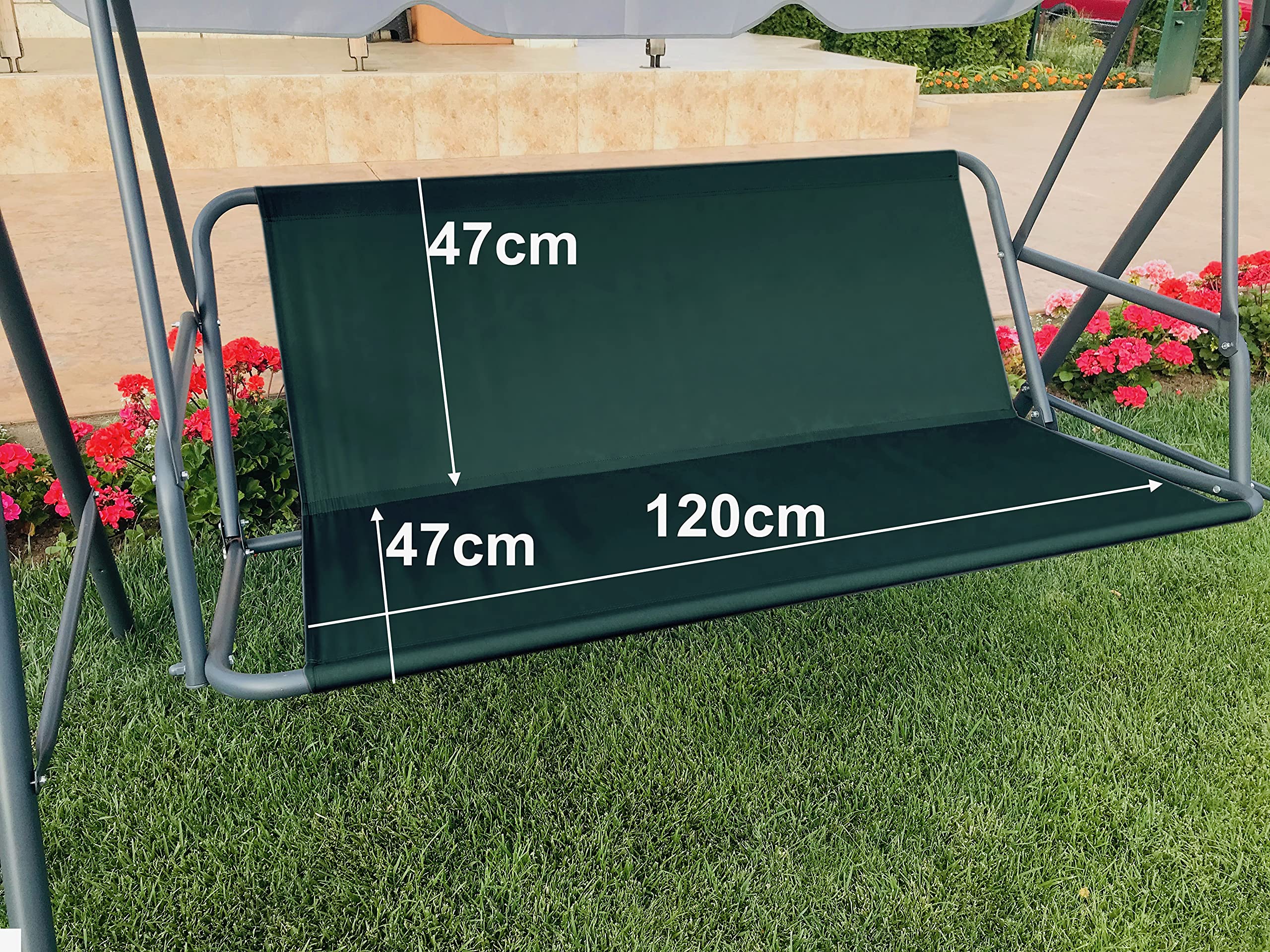 Replacement Swing Seat Cover Hammock Chair Garden Swing Chair Outdoor Chair Covers Bench Cover (120cm x47cm x47cm, Green)