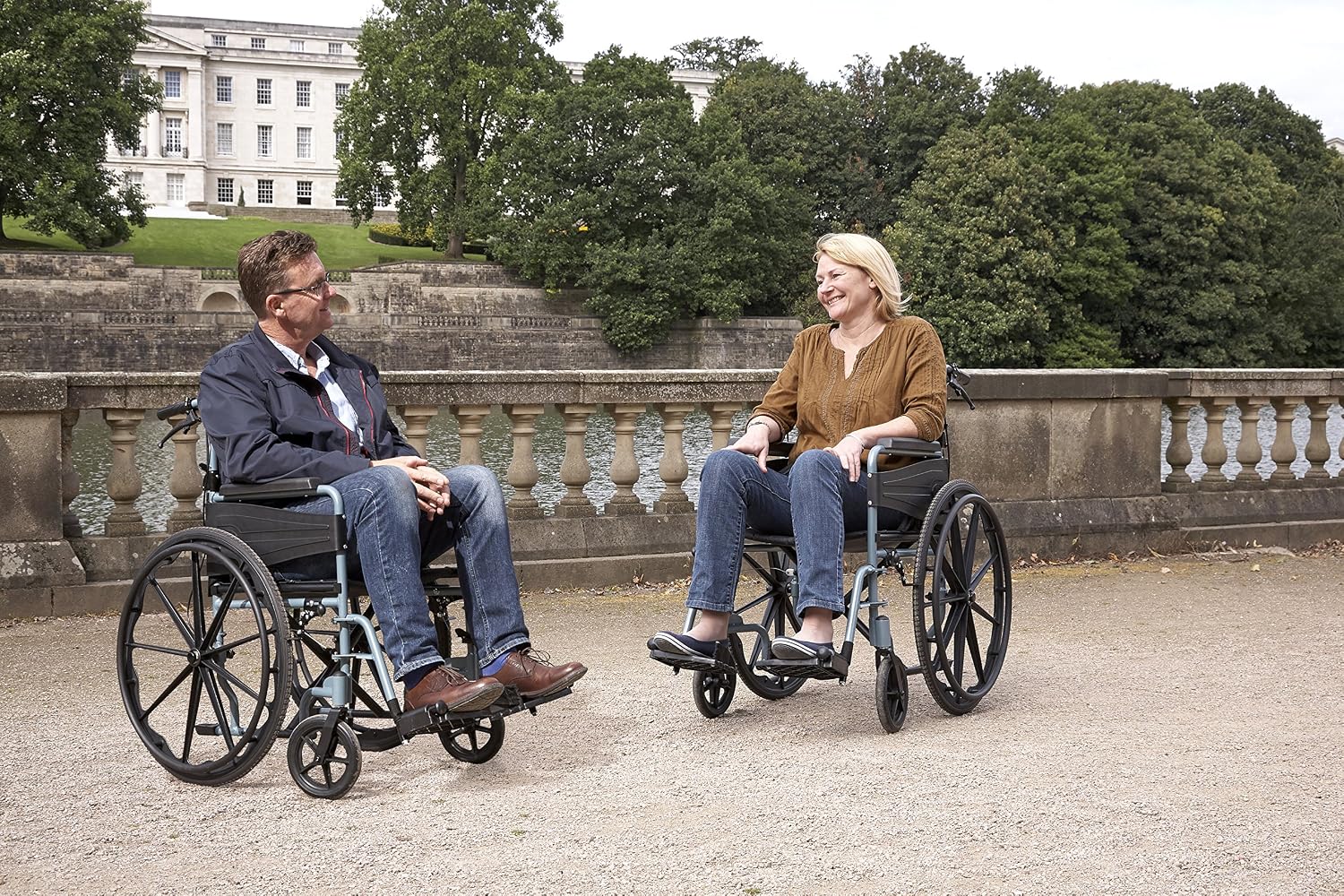 Days Self Propelled Folding Wheelchair, Lightweight Aluminium Wheelchair for Adults with Removable Footrests - Image 4