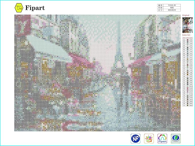 ，pintura Fipart DIY Pintura de diamante kit de artesanía en punto de