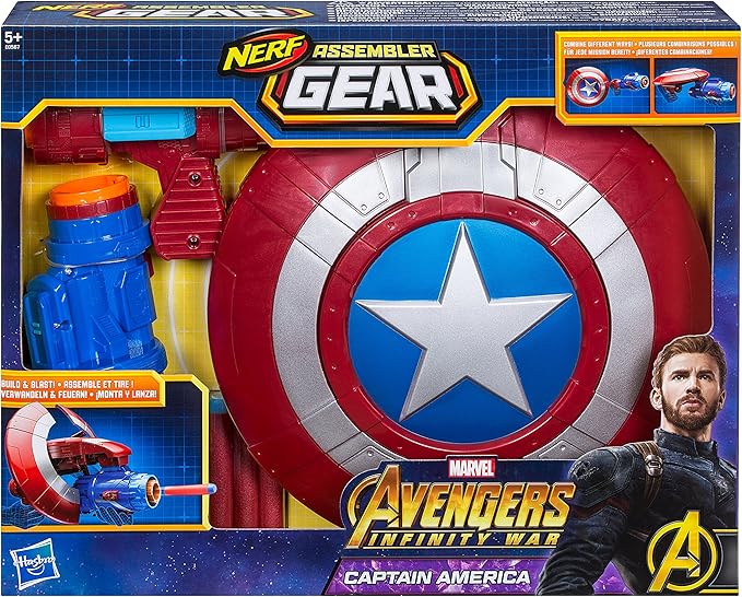 pistola nerf capitan america
