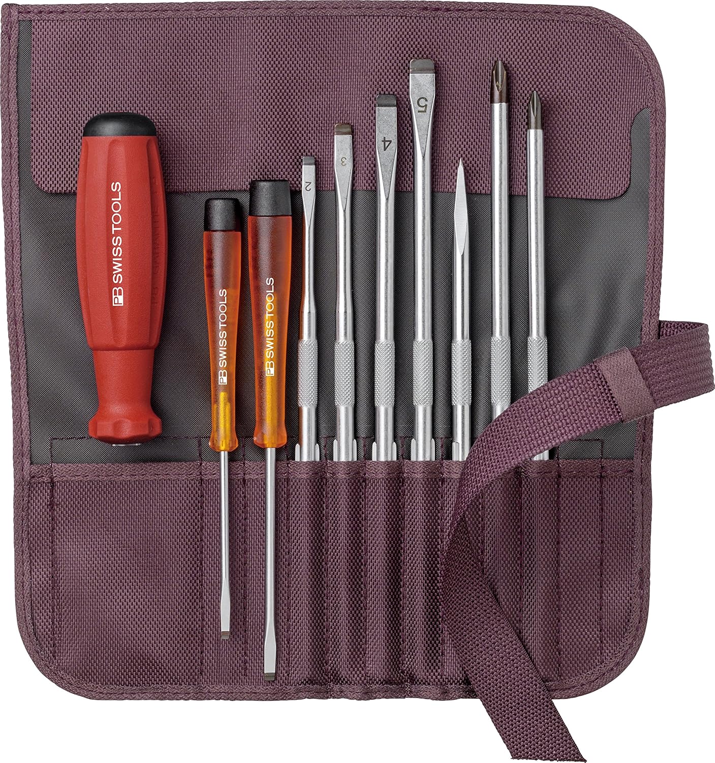 PB Swiss Tools Screwdriver Set with Interchangeable Blades in a Compact