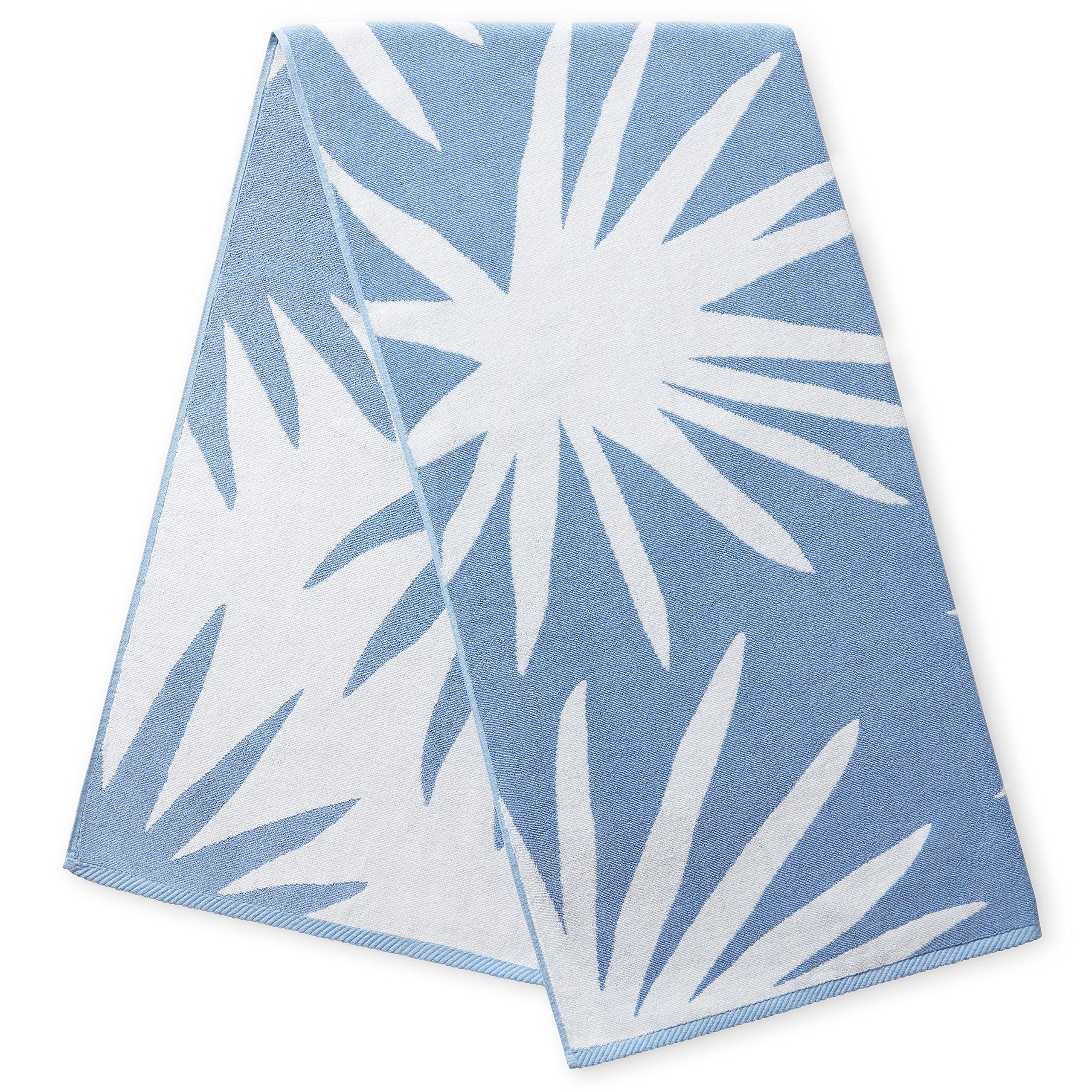 Photo 1 of Laguna Beach Textile Co. Tropical Cabana Beach Towel - Oversized, Plush 630 GSM Cotton - Agave Blue