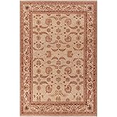 SAFAVIEH Ziegler Mahal Collection Area Rug - 9' x 12', Ivory, Handmade Traditional Oriental Wool, Ideal for High Traffic Area