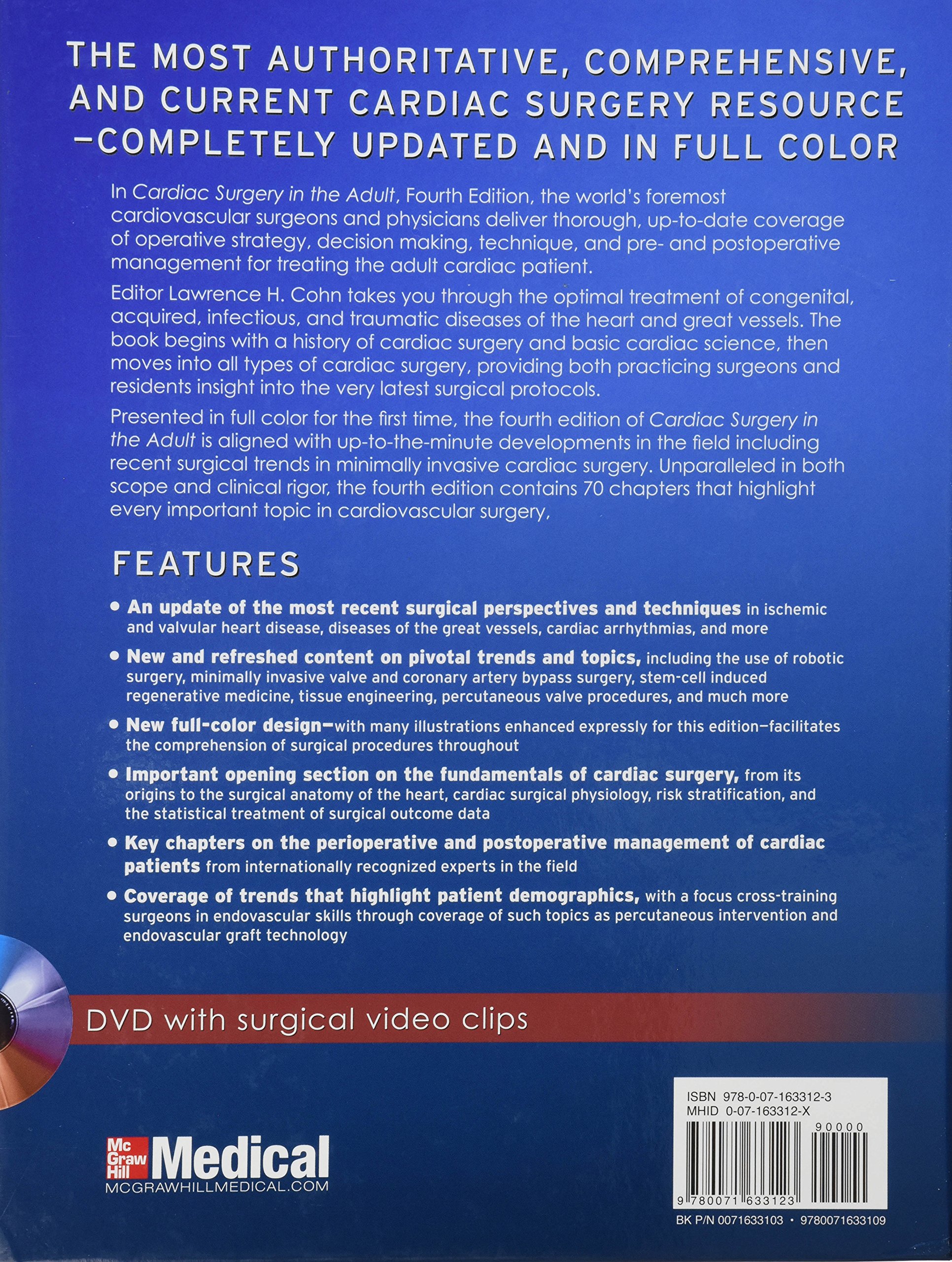 Cardiac Surgery in the Adult, Fourth Edition: Lawrence H. Cohn:  9780071633123: Thoracic: Amazon Canada