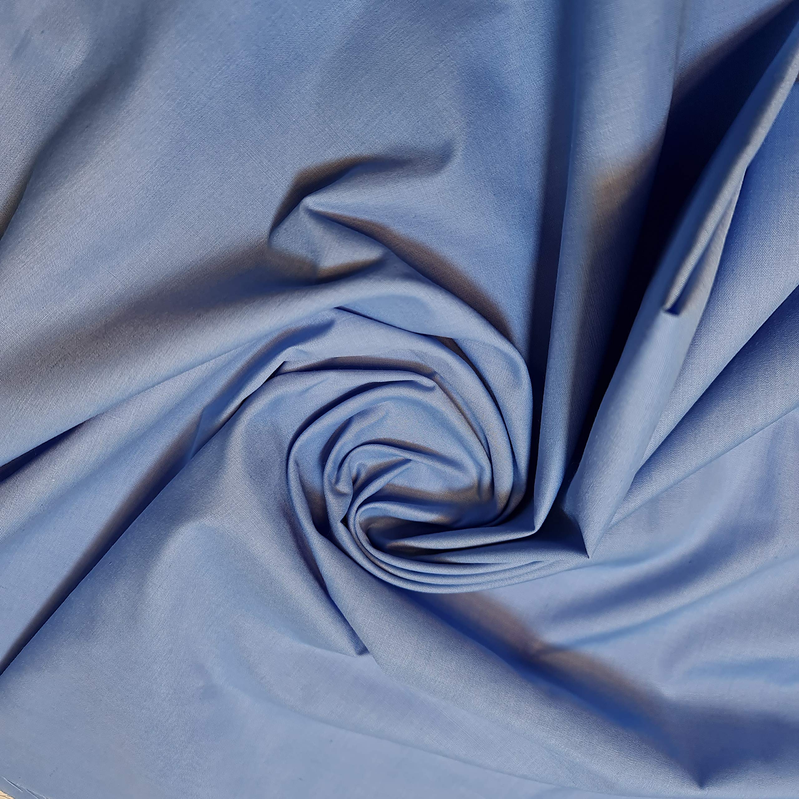 Textile Station Plain/Solid Dyed Polyester Polycotton Dress Craft Fabric Material 44" - 112 cm Wide Sold As 1 Meter Pre - Cut Lengths (Available in 42 Colours)(New Blue, 5 Meter)