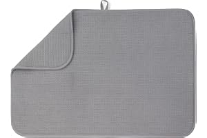Bellemain XXL Dish Drying Mat - Super Absorbent Microfiber, Grey 16"x18" | Honeycomb Weave, 3-Ply - View #5
