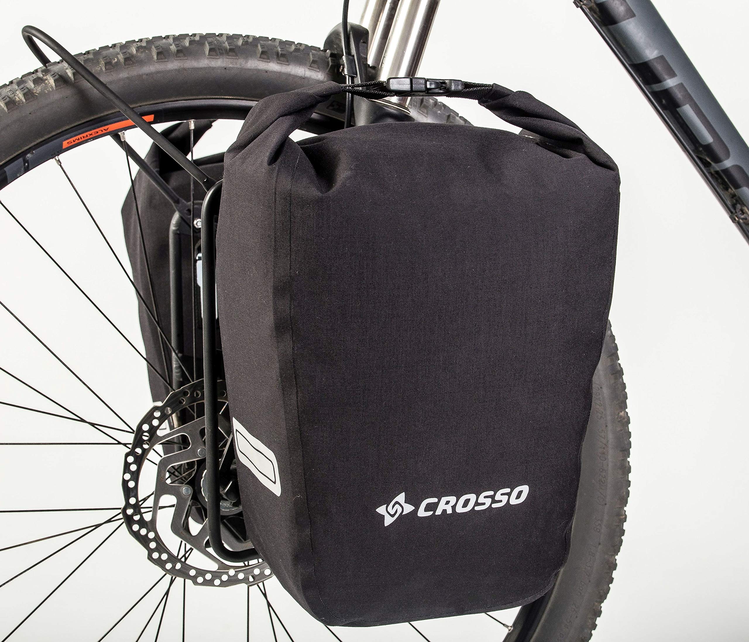 Crosso Unisex - TWIST Bicycle Bag, Black, 30 L