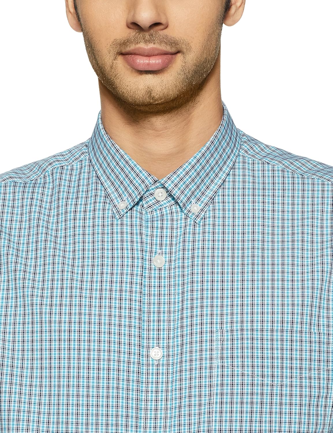 marks & spencer men's checkered regular fit casual shirt